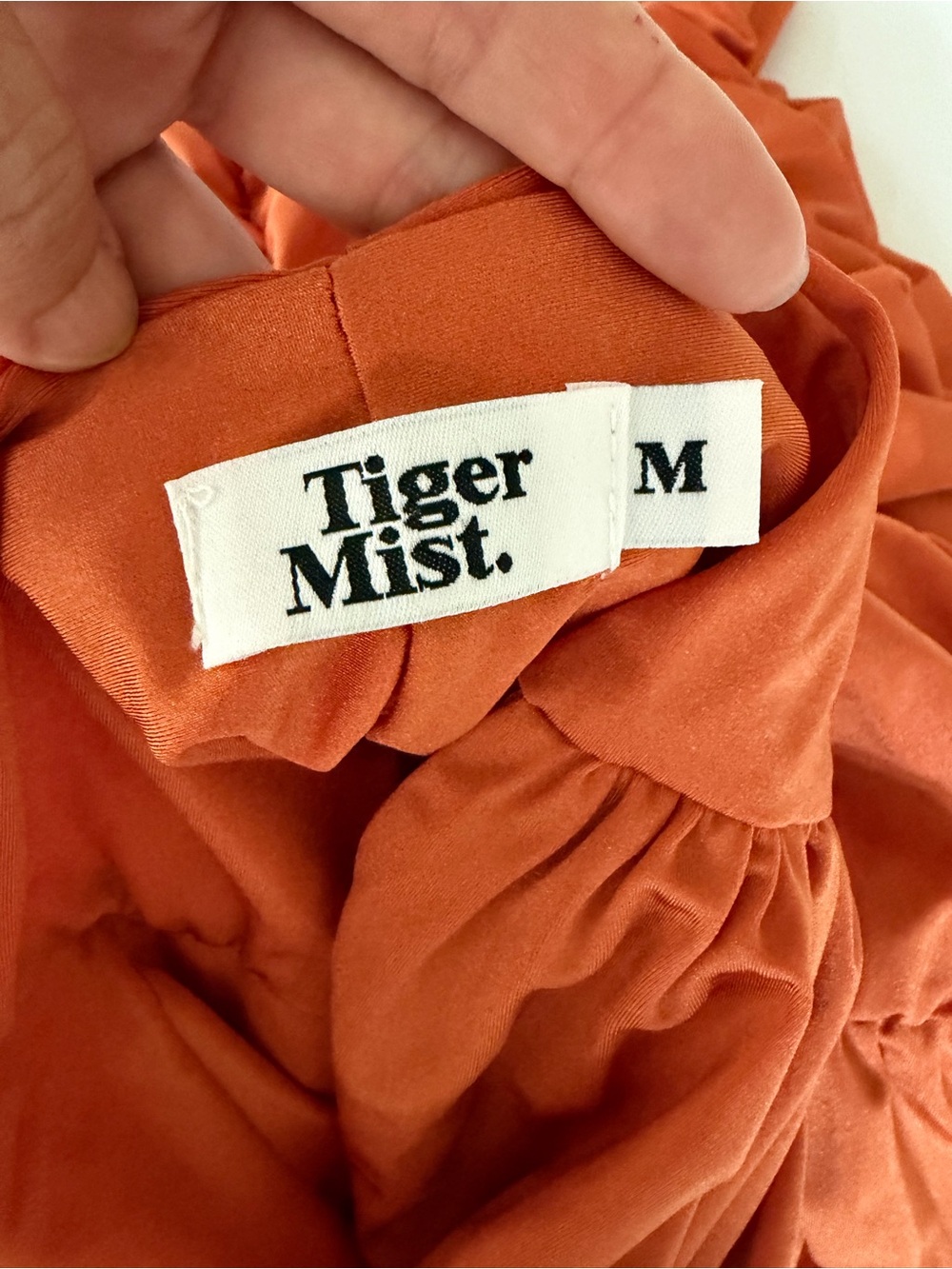Tiger Mist Dania Ruched Strapless Mini Dress Burnt Orange Rust M - Picture 3 of 3